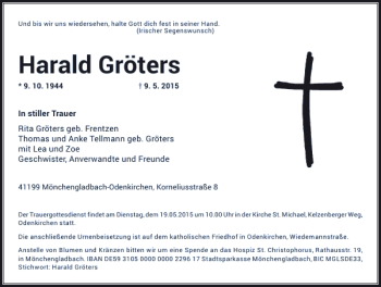 Todesanzeige von Gröters Harald von Rheinische Post
