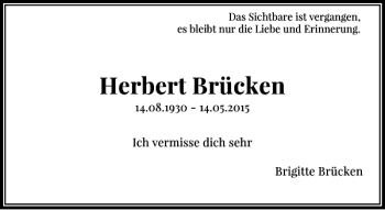 Todesanzeige von Herbert  von Rheinische Post