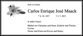 Todesanzeige von Maack Elisabeth von Rheinische Post
