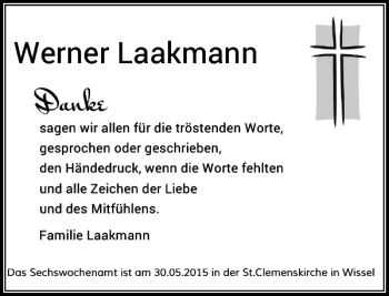 Todesanzeige von Werner  von Rheinische Post