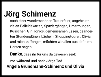Todesanzeige von Jörg Schimenz von Rheinische Post