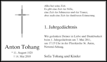 Todesanzeige von Alles hat seine Zeit. Es gibt eine Zeit der Stille aber auch eine Zeit der dankbaren Erinnerung. von Rheinische Post