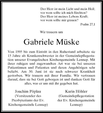 Todesanzeige von Der Herr ist mein Licht und mein Heil vor wem sollte ich mich fürchten Der Herr ist meines Lebens Kraft vor wem sollte mir grauen Psalm 27 1 Wir trauern um von Rheinische Post