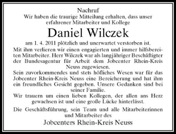 Todesanzeige von Nachruf Wir haben die traurige Mitteilung erhalten dass unser erfahrener Mitarbeiter und Kollege von Rheinische Post