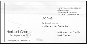 Todesanzeige von für für Anteilnahme und liebevolles Gedenken. Im Namen der Familie Heidi Cremer von Rheinische Post