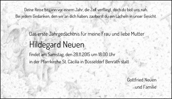 Todesanzeige von Hildegard Neuen von Rheinische Post