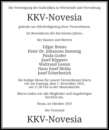 Todesanzeige von In Gedenken  von Rheinische Post