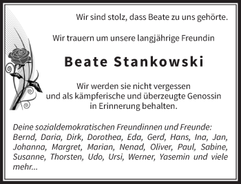 Todesanzeige von Beate Stankowski von Rheinische Post