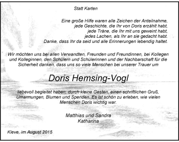 Todesanzeige von Doris Hemsing-Vogl von Rheinische Post