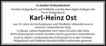 Todesanzeige von Karl-Heinz Ost von Rheinische Post