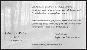 Todesanzeige von Edmund Mebus von Rheinische Post