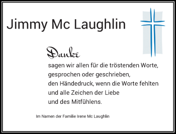 Todesanzeige von Jimmy Mc Laughlin von Rheinische Post