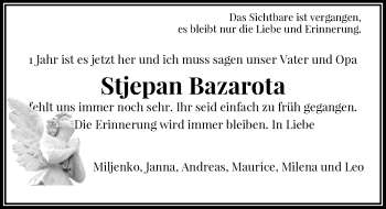 Todesanzeige von Stjepan Bazarota von Rheinische Post
