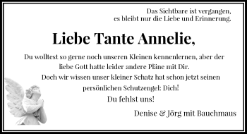 Todesanzeige von Annelie  von Rheinische Post