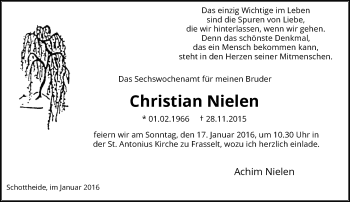 Todesanzeige von Christian Nielen von Rheinische Post