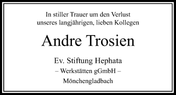 Todesanzeige von Andre Trosien von Rheinische Post