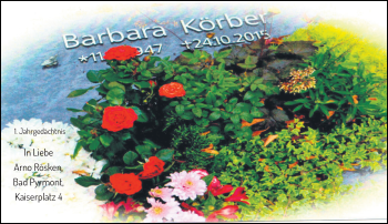 Todesanzeige von Barbara Körber von Rheinische Post