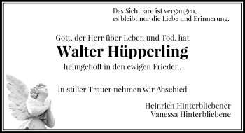 Todesanzeige von Walter Hüpperling von Rheinische Post