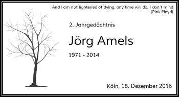 Todesanzeige von Jörg Amels von Rheinische Post
