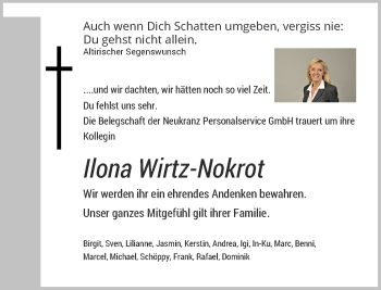 Todesanzeige von Ilona Wirtz-Nokrot von Rheinische Post