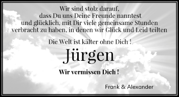 Todesanzeige von Jürgen  von Rheinische Post