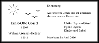 Todesanzeige von Ernst-Otto und Wilma  von Rheinische Post