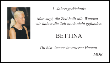 Todesanzeige von Bettina  von Rheinische Post
