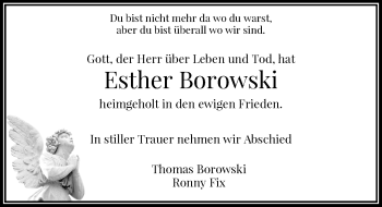 Todesanzeige von Esther Borowski von Rheinische Post