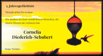 Todesanzeige von Cornelia Diederich-Schubert von Rheinische Post