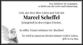 Todesanzeige von Marcel Scheffel von Rheinische Post