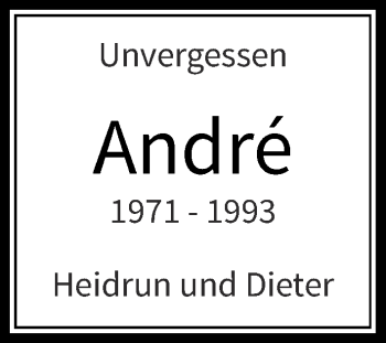 Todesanzeige von André  von Rheinische Post