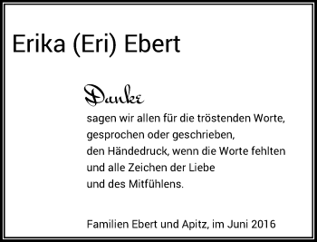 Todesanzeige von Erika Ebert von Rheinische Post