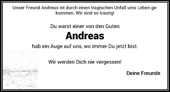 Todesanzeige von Andreas  von Rheinische Post