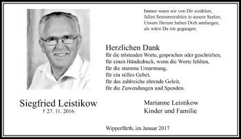 Todesanzeige von Siegfried Leistikow von Rheinische Post