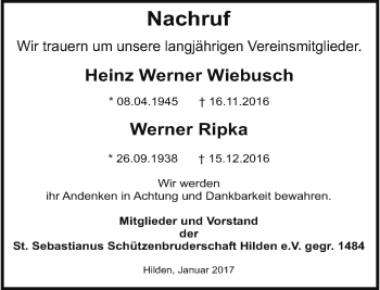 Todesanzeige von Nachruf  von Rheinische Post