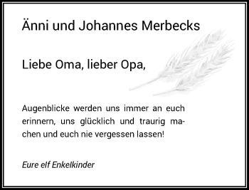 Todesanzeige von Änni und Johannes Merbecks von Rheinische Post