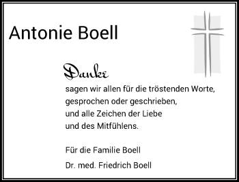 Todesanzeige von Antonie Boell von Rheinische Post