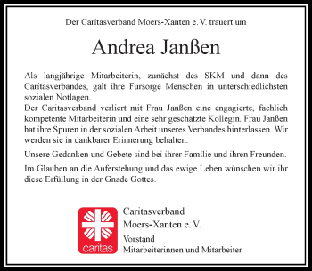 Todesanzeige von Andrea Janßen von Rheinische Post