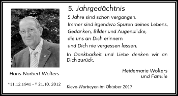 Todesanzeige von Hans-Norbert Wolters von Rheinische Post
