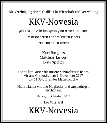 Todesanzeige von In Gedenken  von Rheinische Post