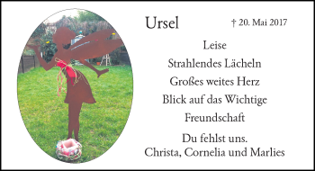 Todesanzeige von Ursel  von Rheinische Post