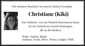 Todesanzeige von Christiane  von Rheinische Post