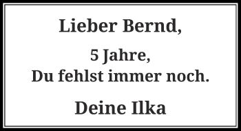 Todesanzeige von Bernd  von Rheinische Post