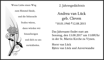 Todesanzeige von Andrea van Lück von Rheinische Post