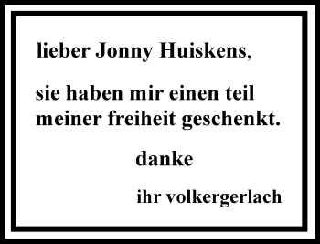 Todesanzeige von Jonny Huiskens von Rheinische Post