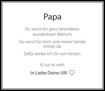 Todesanzeige von Papa  von Rheinische Post