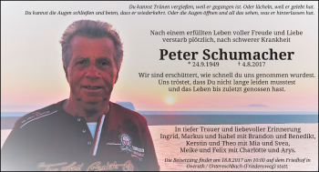 Todesanzeige von Peter Schumacher von Rheinische Post