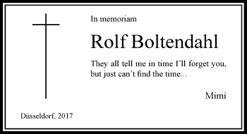 Todesanzeige von Rolf Boltendahl von Rheinische Post