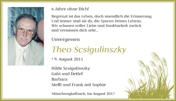 Todesanzeige von Theo Scsigulinszky von Rheinische Post