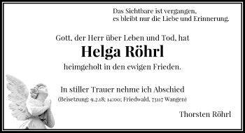 Todesanzeige von Helga Röhrl von Rheinische Post